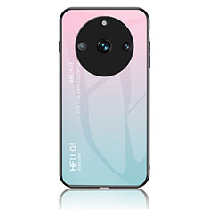 Carcasa Bumper Funda Silicona Espejo Gradiente Arco iris LS1 para Realme Narzo 60 Pro 5G Cian