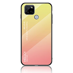 Carcasa Bumper Funda Silicona Espejo Gradiente Arco iris LS1 para Realme Q2i 5G Amarillo