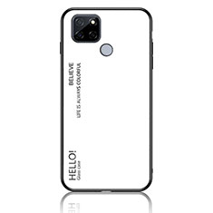 Carcasa Bumper Funda Silicona Espejo Gradiente Arco iris LS1 para Realme Q2i 5G Blanco