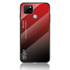 Carcasa Bumper Funda Silicona Espejo Gradiente Arco iris LS1 para Realme Q2i 5G Rojo