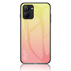 Carcasa Bumper Funda Silicona Espejo Gradiente Arco iris LS1 para Realme Q5x 5G Amarillo