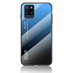 Carcasa Bumper Funda Silicona Espejo Gradiente Arco iris LS1 para Realme V11 5G Azul