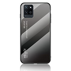 Carcasa Bumper Funda Silicona Espejo Gradiente Arco iris LS1 para Realme V11 5G Gris Oscuro