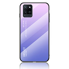 Carcasa Bumper Funda Silicona Espejo Gradiente Arco iris LS1 para Realme V11 5G Purpura Claro