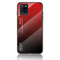 Carcasa Bumper Funda Silicona Espejo Gradiente Arco iris LS1 para Realme V11 5G Rojo