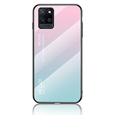 Carcasa Bumper Funda Silicona Espejo Gradiente Arco iris LS1 para Realme V11s 5G Cian