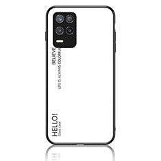 Carcasa Bumper Funda Silicona Espejo Gradiente Arco iris LS1 para Realme V13 5G Blanco