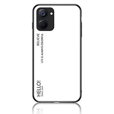 Carcasa Bumper Funda Silicona Espejo Gradiente Arco iris LS1 para Realme V20 5G Blanco