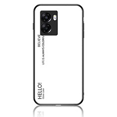 Carcasa Bumper Funda Silicona Espejo Gradiente Arco iris LS1 para Realme V23i 5G Blanco