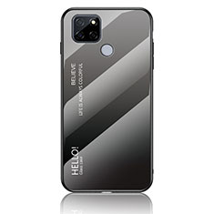 Carcasa Bumper Funda Silicona Espejo Gradiente Arco iris LS1 para Realme V3 5G Gris Oscuro