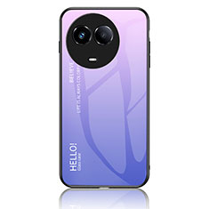Carcasa Bumper Funda Silicona Espejo Gradiente Arco iris LS1 para Realme V50 5G Purpura Claro