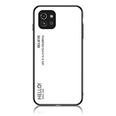 Carcasa Bumper Funda Silicona Espejo Gradiente Arco iris LS1 para Samsung Galaxy A03 Blanco