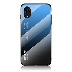 Carcasa Bumper Funda Silicona Espejo Gradiente Arco iris LS1 para Samsung Galaxy A03 Core Azul