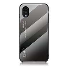 Carcasa Bumper Funda Silicona Espejo Gradiente Arco iris LS1 para Samsung Galaxy A03 Core Gris Oscuro