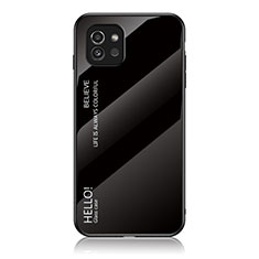 Carcasa Bumper Funda Silicona Espejo Gradiente Arco iris LS1 para Samsung Galaxy A03 Negro