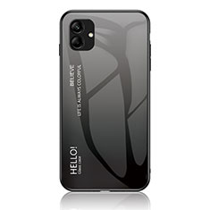 Carcasa Bumper Funda Silicona Espejo Gradiente Arco iris LS1 para Samsung Galaxy A04 4G Gris Oscuro