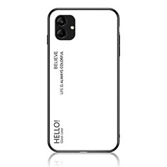 Carcasa Bumper Funda Silicona Espejo Gradiente Arco iris LS1 para Samsung Galaxy A04E Blanco