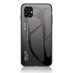 Carcasa Bumper Funda Silicona Espejo Gradiente Arco iris LS1 para Samsung Galaxy A05 Gris Oscuro