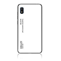 Carcasa Bumper Funda Silicona Espejo Gradiente Arco iris LS1 para Samsung Galaxy A10e Blanco