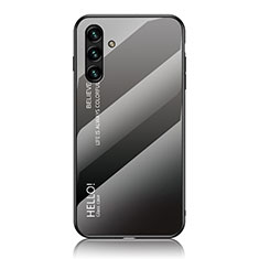 Carcasa Bumper Funda Silicona Espejo Gradiente Arco iris LS1 para Samsung Galaxy A13 5G Gris Oscuro