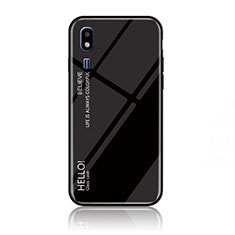 Carcasa Bumper Funda Silicona Espejo Gradiente Arco iris LS1 para Samsung Galaxy A2 Core A260F A260G Negro