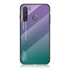 Carcasa Bumper Funda Silicona Espejo Gradiente Arco iris LS1 para Samsung Galaxy A21 European Multicolor