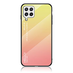 Carcasa Bumper Funda Silicona Espejo Gradiente Arco iris LS1 para Samsung Galaxy A22 4G Amarillo