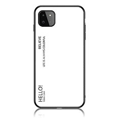 Carcasa Bumper Funda Silicona Espejo Gradiente Arco iris LS1 para Samsung Galaxy A22 5G Blanco