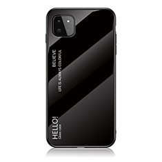 Carcasa Bumper Funda Silicona Espejo Gradiente Arco iris LS1 para Samsung Galaxy A22s 5G Negro