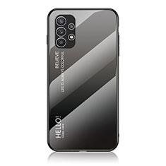 Carcasa Bumper Funda Silicona Espejo Gradiente Arco iris LS1 para Samsung Galaxy A23 4G Gris Oscuro