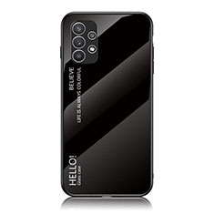 Carcasa Bumper Funda Silicona Espejo Gradiente Arco iris LS1 para Samsung Galaxy A23 4G Negro