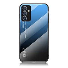 Carcasa Bumper Funda Silicona Espejo Gradiente Arco iris LS1 para Samsung Galaxy A34 5G Azul