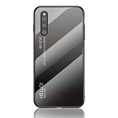 Carcasa Bumper Funda Silicona Espejo Gradiente Arco iris LS1 para Samsung Galaxy A41 SC-41A Gris Oscuro