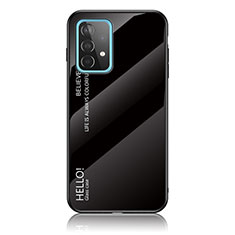 Carcasa Bumper Funda Silicona Espejo Gradiente Arco iris LS1 para Samsung Galaxy A52 5G Negro