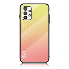 Carcasa Bumper Funda Silicona Espejo Gradiente Arco iris LS1 para Samsung Galaxy A53 5G Amarillo