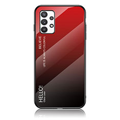 Carcasa Bumper Funda Silicona Espejo Gradiente Arco iris LS1 para Samsung Galaxy A53 5G Rojo