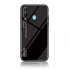 Carcasa Bumper Funda Silicona Espejo Gradiente Arco iris LS1 para Samsung Galaxy A60 Negro