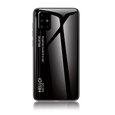 Carcasa Bumper Funda Silicona Espejo Gradiente Arco iris LS1 para Samsung Galaxy A71 4G A715 Negro