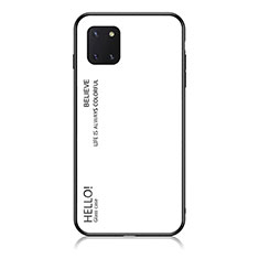 Carcasa Bumper Funda Silicona Espejo Gradiente Arco iris LS1 para Samsung Galaxy A81 Blanco