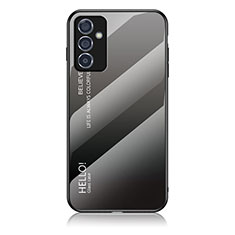 Carcasa Bumper Funda Silicona Espejo Gradiente Arco iris LS1 para Samsung Galaxy A82 5G Gris Oscuro