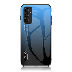 Carcasa Bumper Funda Silicona Espejo Gradiente Arco iris LS1 para Samsung Galaxy F13 4G Azul
