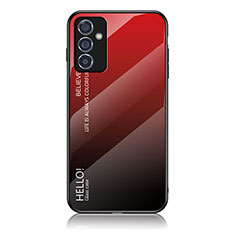 Carcasa Bumper Funda Silicona Espejo Gradiente Arco iris LS1 para Samsung Galaxy F54 5G Rojo