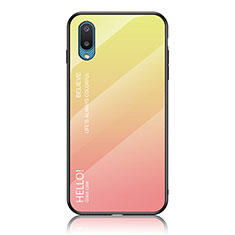 Carcasa Bumper Funda Silicona Espejo Gradiente Arco iris LS1 para Samsung Galaxy M02 Amarillo