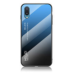 Carcasa Bumper Funda Silicona Espejo Gradiente Arco iris LS1 para Samsung Galaxy M02 Azul