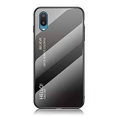 Carcasa Bumper Funda Silicona Espejo Gradiente Arco iris LS1 para Samsung Galaxy M02 Gris Oscuro