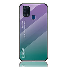 Carcasa Bumper Funda Silicona Espejo Gradiente Arco iris LS1 para Samsung Galaxy M21s Multicolor