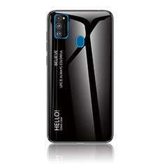 Carcasa Bumper Funda Silicona Espejo Gradiente Arco iris LS1 para Samsung Galaxy M30s Negro