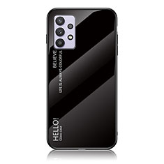 Carcasa Bumper Funda Silicona Espejo Gradiente Arco iris LS1 para Samsung Galaxy M32 5G Negro