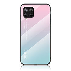 Carcasa Bumper Funda Silicona Espejo Gradiente Arco iris LS1 para Samsung Galaxy M42 5G Cian