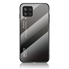 Carcasa Bumper Funda Silicona Espejo Gradiente Arco iris LS1 para Samsung Galaxy M42 5G Gris Oscuro